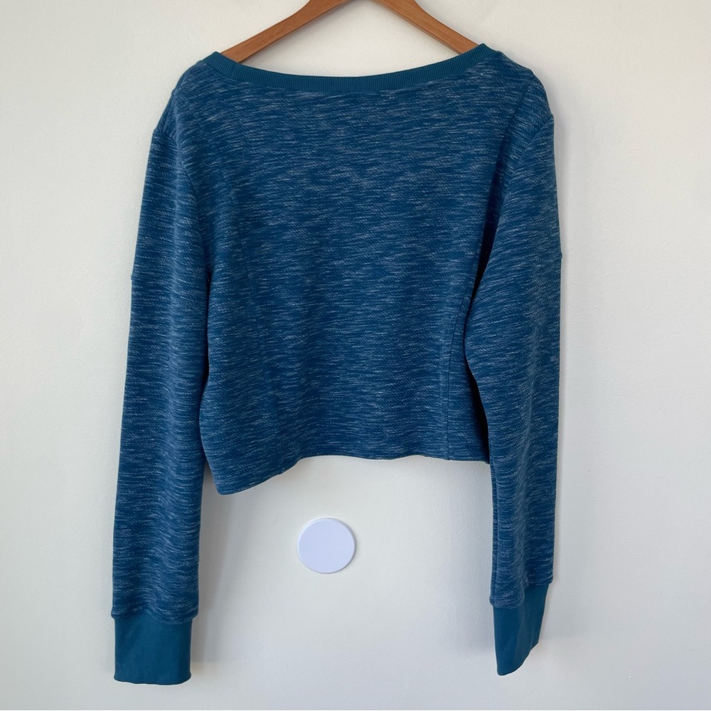 BuffBunny Collection Goal Digger Long Sleeve Crop Spacedye Heather Blue 3X XXXL - Picture 5 of 8